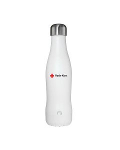Hvit termoflaske med Røde Kors logo